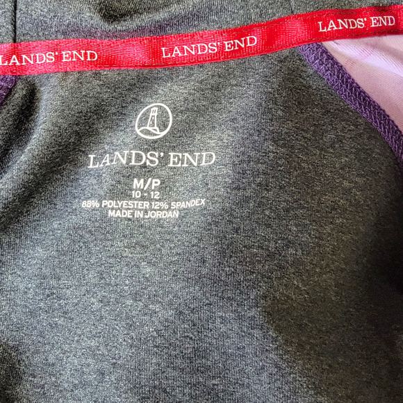 Lands End Womens Activewear Jacket Hoodie Sz Med Petite Gray and Purple - Picture 6 of 7
